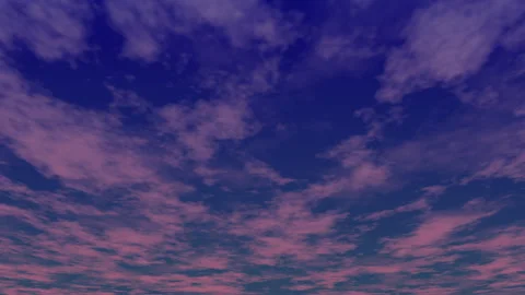 Sunset Sky - Dreamy Clouds in Purple and Blue Stock Footage 288592312