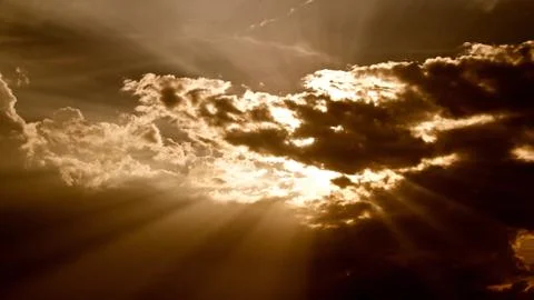 Sunset sky. dusk clouds. weather season. summertime Stock Photos