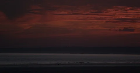 Sunset Sky at Dusk Sea View Stock Footage 127903084