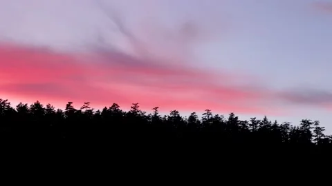 Sunset sky from a ferry deck, BC coast, Vancouver Island, ferry. 4k 24fps. Video stock 165014022