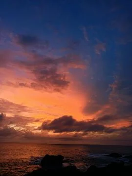 Sunset sky kebumen Stock Photos
