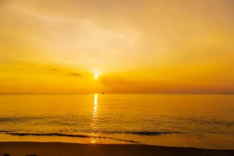 Sunset sky landscape dramatic sea view Stock Photos
