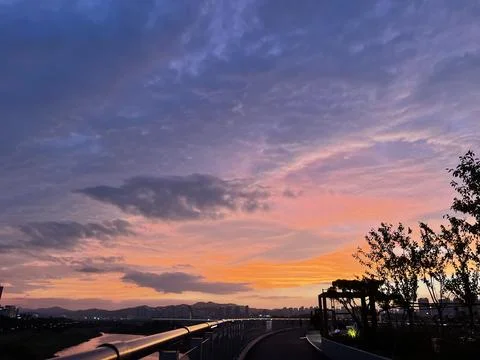 Sunset sky landscape Stock Photos