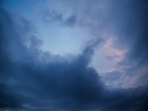 Sunset in the sky, from light to dark clouds, time lapse Stock Footage 70010947