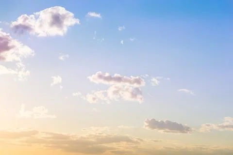 Sunset sky, light pale sunset sky Stock Photos