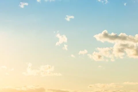 Sunset sky, light pale sunset sky Stock Photos