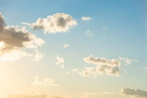 Sunset sky, light pale sunset sky Stock Photos