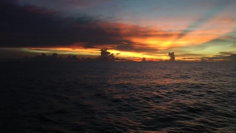 Sunset Sky by the Miri sea Stock Footage 106180645