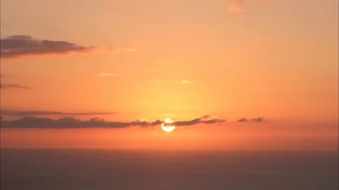 Sunset sky ocean horizon time lapse Stock Footage 96255920