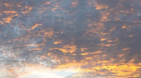 Sunset Sky With Orange Clouds Stock Photos
