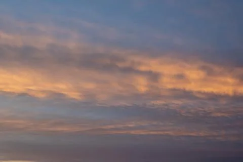 Sunset Sky with Orange Clouds Stock Photos