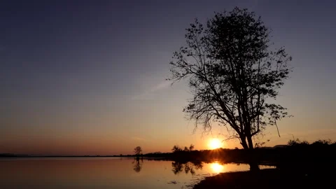 Sunset sky over the calm sea Stock Footage 292594823
