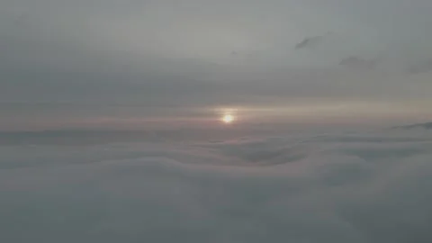 Sunset in the sky over the city. Cloud diaper. Stock Footage 197069937
