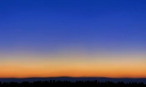 Sunset sky over city vector illustration Ilustração Stock