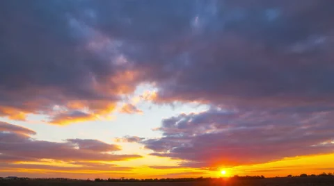 Sunset Sky over the Field. Stock Footage 68859076