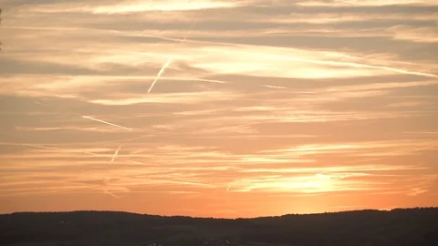 Sunset Sky over Hills Stock Footage 97980381