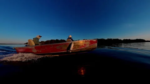 Sunset in sky over lake in Manitoulin island of Lake Huron. Beautiful view .. Stock Footage 318373373