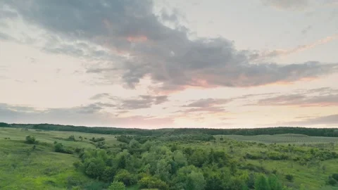 The sunset sky over the meadow Stock Footage 246682352