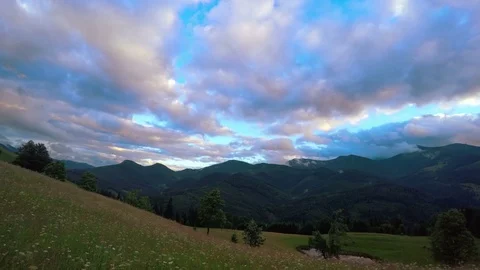 Sunset Sky over the Mountains Stock Footage 70928776