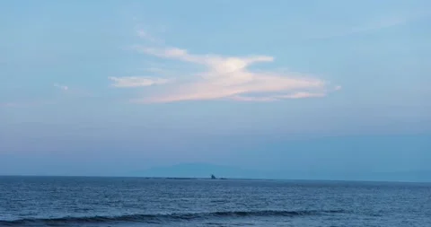 Sunset sky over the sea from the beach Stock Footage 255811996