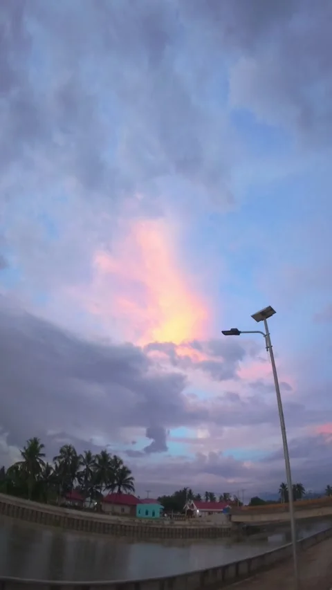 Sunset Sky Over Tropical Landscape Stock-Footage 333309314
