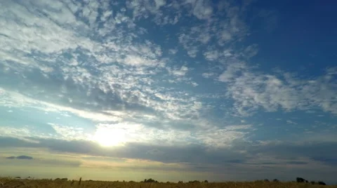 Sunset Sky over a Wheat Field 库存影片 53197165
