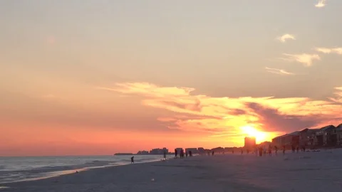 Sunset Sky Panhandle Florida Destin Beach Clouds Timelapse Stock Footage 85026643