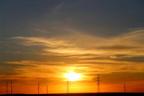 Sunset in the sky Stock Photos