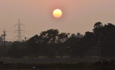 Sunset in sky Stock Photos