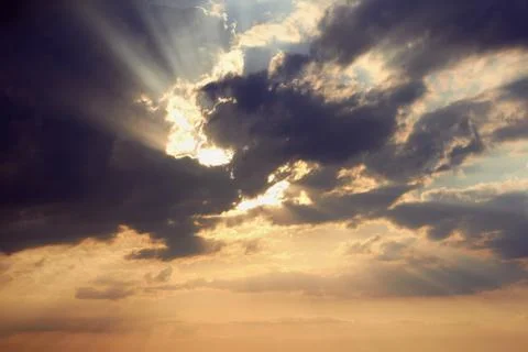 Sunset in the sky Stock Photos