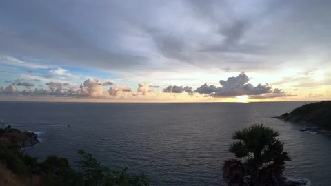 Sunset sky at Phrom Thep Cape the scenic point of Phuket Island, Stock-Footage 153097955