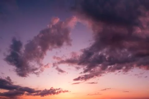 Sunset sky with rays of light. Stock Photos