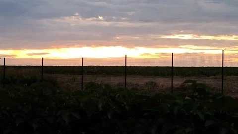 The sunset sky is red with clouds Stock Footage 312230735