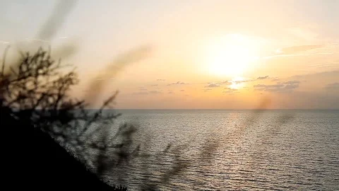 Sunset sky, red sky, sea 库存影片 124684050