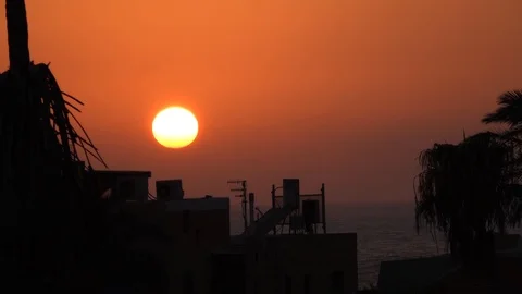 Sunset sky, red sky, sea 스톡 동영상 125312221