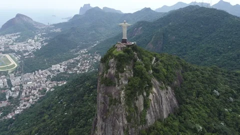 Sunset sky at Rio de Janeiro Brazil. Landmark of coast city. Tropical travel Stock Footage 166901608