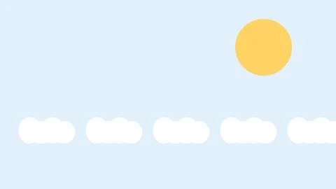 Sunset sky with scattered clouds and bright sun Ilustração Stock