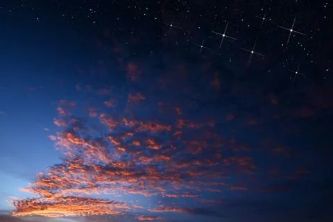 Sunset sky star background light sunrise nature for design Stock Photos
