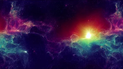 Sunset sky with stars and comets. Cosmic seamless background Stock Footage 220125661