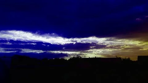 Sunset sky stratosphere background, pictured from plane. Stock Photos