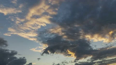 Sunset sky timelapse with clouds Stock Footage 208924623