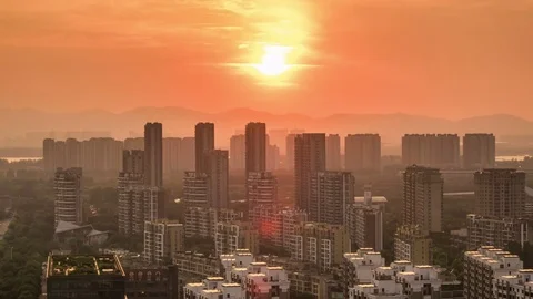Sunset sky, timelapse Stock Footage 77252378