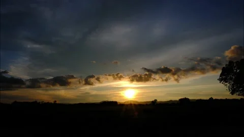 Sunset in the  Sky. Timelapse Stock Footage 206389211
