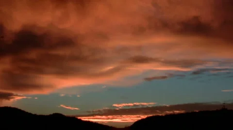 Sunset sky timelapse orange - HD Video stock 1744694