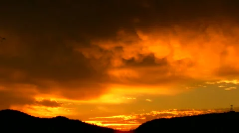 Sunset sky timelapse yellow - HD Video stock 1745337