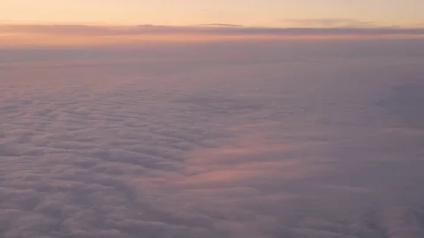 Sunset in the sky. A view from an airplane. Stock Footage 83521535