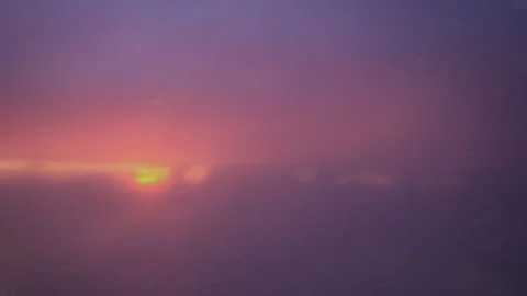 Sunset on sky view from airplane window Stock Footage 252122691