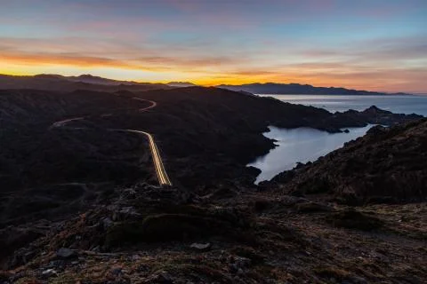 Sunset sky view with copy space at Cap de Creus Foto stock