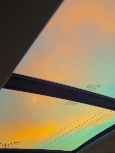 Sunset Sky View Through Car Sunroof Stock Footage 341630014