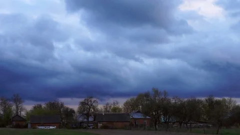 Sunset sky village cloud Video stock 74693140